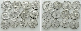 12 Roman Coins; Geta, Severus Alexander etc.