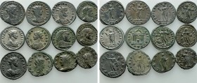 12 Antoniniani and Folles; Probus, Gallienus etc.