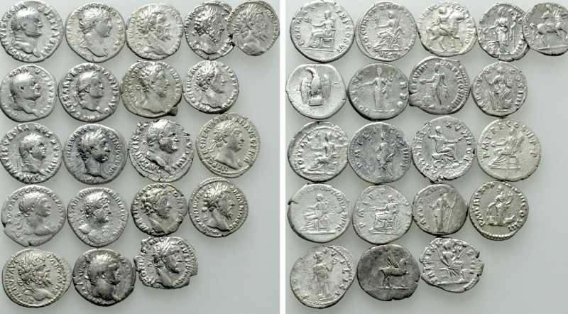 20 Roman Coins; Vespasian, Trajan etc. 

Obv: .
Rev: .

. 

Condition: Se...