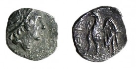 YEHUD UNDER PTOLEMAIC RULE 3rd century BCE. Silver hemiobol, 0.22 gr. Obverse: Head of Ptolemy I to r. Reverse: Eagle standing l. On l. Paleo-Hebrew i...