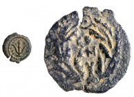 HEROD ARCHELAUS, 4 BCE – 6 CE Bronze, 14.1 mm. Obverse: Anchor, ΗPΩΔΟY. Reverse: EΘNA (Ethnarch) in wreath. About Very Fine. Meshorer TJC 69b; Hendin ...