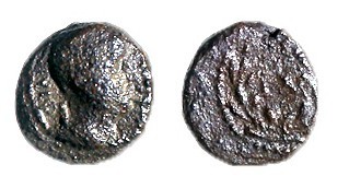 HEROD PHILIP, 4 BCE – 34 CE Bronze, 11.0 mm. Obverse: High bust of Philip to r. ...
