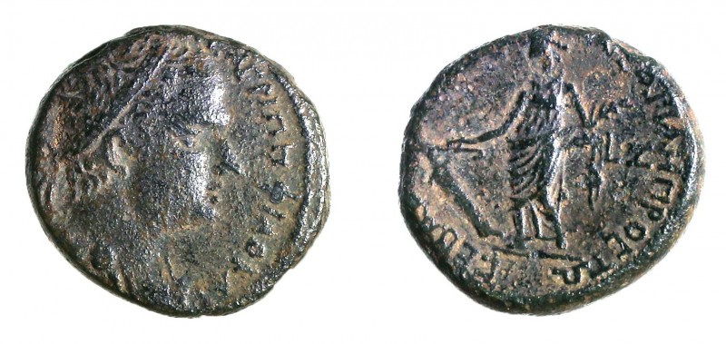 AGRIPPA I, 37 – 43 CE Bronze, 20.6 mm. Obverse: Bust of Agrippa I to r. Greek in...