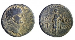 AGRIPPA II, 56 – 96 CE Bronze, 24.4 mm. Obverse: Bust of Vespasian to r. Reverse: Tyche standing to l. (year 14, 73/4 CE). Very Fine. Meshorer TJC 136...