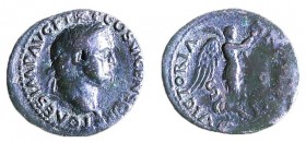 VICTORIA NAVALIS – TITUS, 79 – 81 CE Bronze, 29.1 mm. Obverse: Bust of Titus to r. Reverse: Nyke standing on ship. About Very Fine. Ex Aka Mizrachi co...