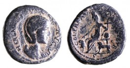 CAESAREA, HERENNIA ETRUSCILLA The wife of Trajan Decius, 249 – 251 CE. 29.4 mm. Obverse: Bust of Herennia to r. Reverse: Tyche seated on throne flanke...