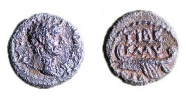 TIBERIAS, Hadrian 117 – 138 CE Bronze, 13.5 mm. Obverse: Bust of Hadrian to r. Reverse: War galley. Date LAP 101 = 119/20 CE. Very Fine. Rosenberger 1...