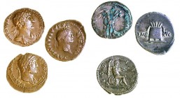 A LOT OF 3 ROMAN SILVER DENARII One of Vespasian, 69 – 79 CE and 2 of Hadrian, 117 – 138 CE. Very Fine. Ex Shlomo Moussaieff collection, Herzliya Pitu...