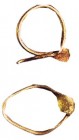 A PAIR OF GOLD/ELECTRUM EARRINGS Late Bronze Age, 14th-13th century BCE. 1.25 gr. In good condition. Ex Miriam Shamai collection, Zahala.