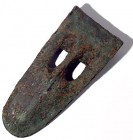 A CANAANITE BRONZE DUCK-BILL AXE Middle Bronze Age, 1730 – 1550 BCE. 11.2 cm. With nice green patina. In very good condition.