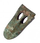 A CANAANITE BRONZE DUCK-BILL AXE Middle Bronze Age, 1730 – 1550 BCE. 9.1 cm. With nice green patina. In very good condition.