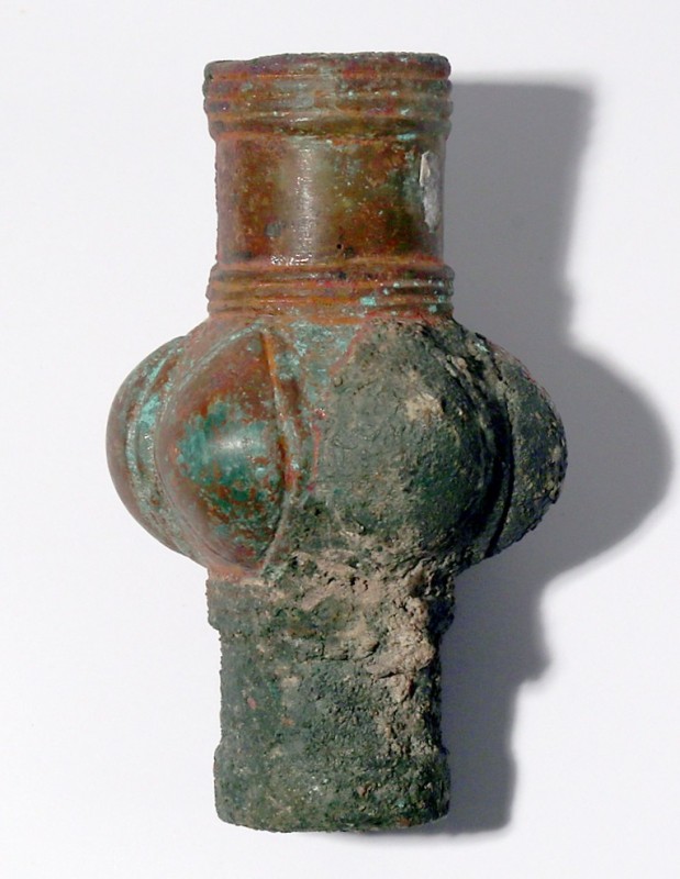 A BRONZE MACE-HEAD Iron Age II, 8th century BCE. 9.3 cm high. In very good condi...