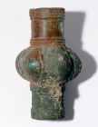 A BRONZE MACE-HEAD Iron Age II, 8th century BCE. 9.3 cm high. In very good condition. Ex Lisa Knothe collection, Jerusalem.