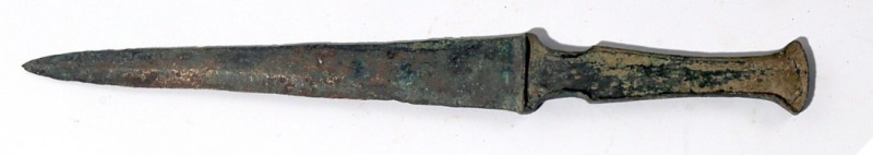 A LURISTAN BRONZE DAGGER Iron Age, 12th-8th century BCE. 30.1 cm long. In very g...