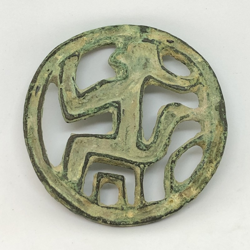 A BACTRIAN BRONZE SEAL 2nd millennium BCE. 5.9 cm in diameter. Depicting a geome...