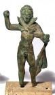 A BRONZE STATUETTE OF HERACLES Roman Period, 2nd-3rd century CE. 8.3 cm high. With nice green patina and in good condition (the feet are missing). Ex ...
