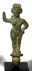 A SMALL ROMAN BRONZE NAKED LADY 2nd-4th century CE. 8.0 cm high. With nice green patina and in very good condition. Ex Yoav Sasson collection, Jerusal...
