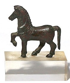 A SMALL ROMAN BRONZE HORSE 1st-3rd century CE. 4.1x4.3 cm. With very nice brown ...