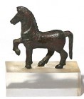 A SMALL ROMAN BRONZE HORSE 1st-3rd century CE. 4.1x4.3 cm. With very nice brown patina and in very good condition. Ex Yoav Sasson collection, Jerusale...