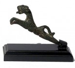 A SMALL BRONZE PANTHER 4th-6th century CE. 6.0 cm. With very nice black patina and in very good condition. Ex Yoav Sasson collection, Jerusalem.