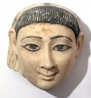 A COPTIC GYPSUM MASK OF A LADY Roman Period, 2nd century CE. 19 cm high. In very good condition.