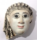 A COPTIC GYPSUM MASK OF A LADY Roman Period, 2nd century CE. 20 cm high. In very good condition.