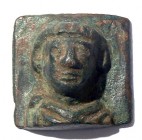 A BRONZE BUST OF A YOUTH Roman Period, 3rd-4th century CE. 2.5x2.5 cm. With nice patina and in very good condition. Ex Shlomo Moussaieff collection, H...