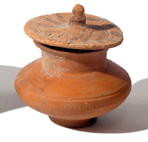 A TERRACOTTA BOWL AND A COVER Nabatean, Roman Period, ca. 1st century BCE-CE. 6....