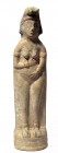 A BEIT NATIF TYPE TERRACOTTA FIGURINE Depicted naked, with traces of red and black paint. 4th century CE. 21.3 cm high. In very good condition. Ex Dav...