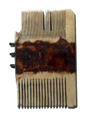 HALF OF A BONE COMB Roman-Byzantine Period, ca. 1st-5th century CE. 8.0x5.4 cm. ...