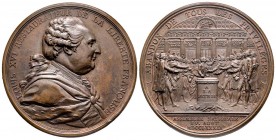 Médaille en bronze, Abandon des privilèges, 1789, Paris, AE 123.96 g. 63.2 mm par Duvivier & Gatteaux 
Avers : LOUIS XVI RESTAURATEUR DE LA LIBERTÉ FR...