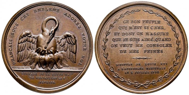 Médaille en bronze, Constitution, hommage de la garde nationale de Versailles à ...