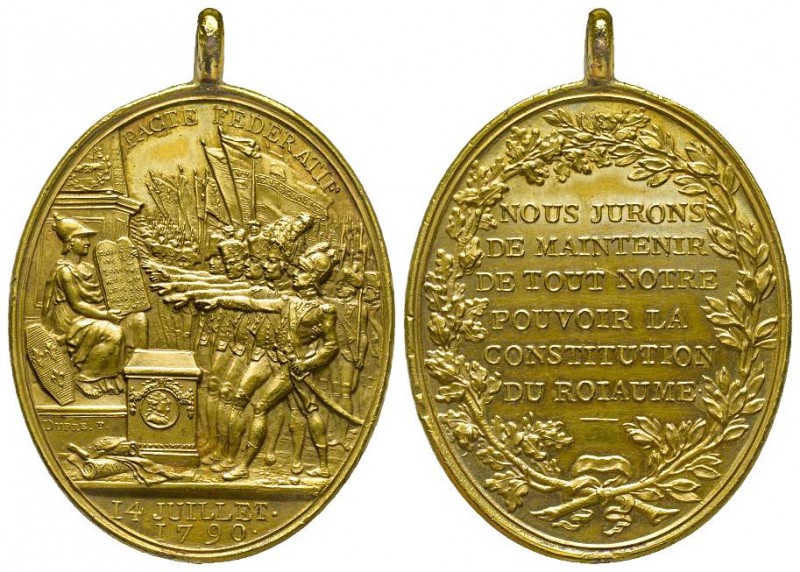 Médaille en bronze doré, Pacte fédératif du 14 juillet 1790, Paris, 1790, AE 14....