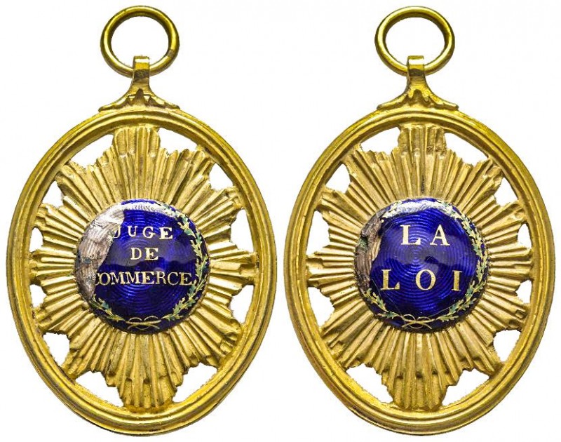 Médaille, Convention, Respect à la loi, PARIS, 1793, Bronze doré 26.6 g. 60x43 m...