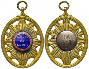 Juges de Paix, Paris , 1793, Bronze doré 27.6 g. 60x43 mm par Maurisset
Avers : LA LOI ET LA PAIX 
Revers : LA LOI 
Très Rare et Superbe