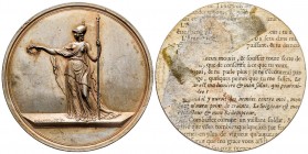 Médaille uniface, Directoire, fête de la République, ND (1797), frappe ancienne, Étain, 29.76 g. 73 mm
Ref : Hennin 809
Superbe
Cliché uniface en étai...