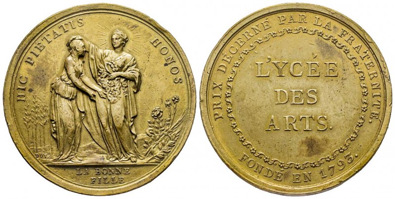 Médaille en bronze doré, Lycée des arts, Paris, AE 23.37 g. 41,7mm
Ref : Hennin ...