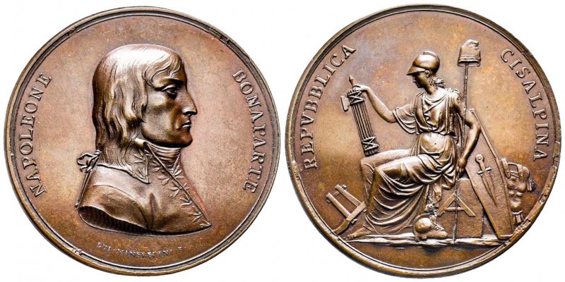 Médaille en bronze, Fondation de la République Cisalpine, Milan, 1797, AE 88.22 ...