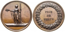 Médaille en bronze, Prix de Vertu, Paris, 1797, AE 143.55 g. 74 mm par Gatteaux 
Ref : Hennin cfr. 861. Julius 631. TNR 66.2. 
Rare et Superbe