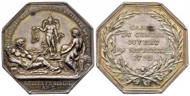Médaille en bronze, Jeton du Canal du centre entre Loire et Saone, 1799 (an 7), AG 18.26 g. 35.4 mm par Tiolier 
Avers: LE GÉNIE LE RÉUNIT POUR L'UTIL...
