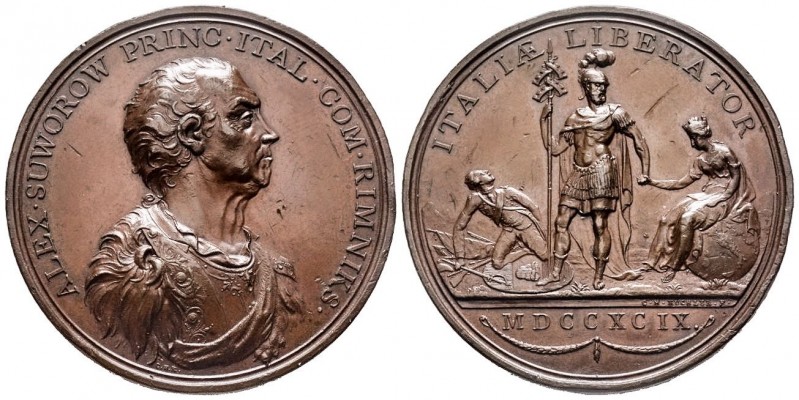 Médaille en bronze, Alexanandre Suwarow bataille du Trebbia, 18 et 19 juin 1799,...
