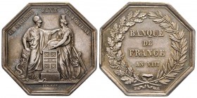 Jeton, Banque de France, 1800 (an VIII), AG 25.05 g. 36.4 mm par Dumarest
Ref : Bramsen 29, Julius 778, Essling 826, TNR 76.3 
Superbe