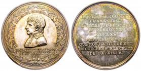 Médaille en argent, Bataille de Marengo, Paris, 1800 (anno VIII), AG 63 g. 50 mm par Auguste & BrenetØ50,1mm. 
Avers : BONAPARTE PREMIER CONSUL DE LA ...