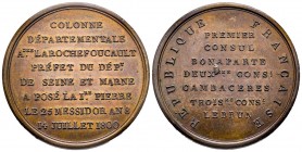 Médaille Colonne Departementale, Paris, 1800 (an VIII), AE 33.57g. 42 mm.
Ref : Bramsen 66, Julius 841
Superbe
