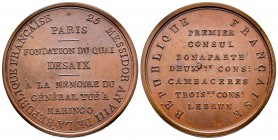 Médaille en bronze, AN VIII (1800), Premier Consul, Bronze, Fondation du quai Desaix à Paris, 25 messidor An VIII, 37 g. 42 mm
Avers: 25 MESSIDOR AN V...