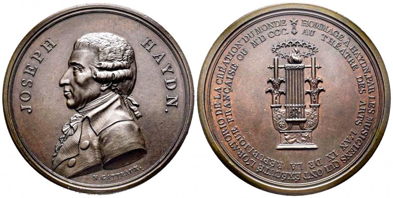 Médaille en bronze, Joseph Haydn, Paris 1800 (an IX), AE 90.7 g. 55 mm par Gatte...