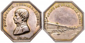 Jeton octagonal en argent, agents de change de Paris, 1801 (an 9) AG 30.5 g. 36.7 mm par Auguste
Ref : Bramsen 173, Julius 1026
Très rare et FDC