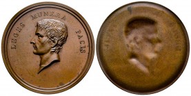 Médaille uniface, Royaume d'Italie 1805-1814, Constitution de la "Repubblica Italica" à Lyon, 1802, AE 14.52 g. 47.2 mm par Mercier
Ref : Bramsen 192,...