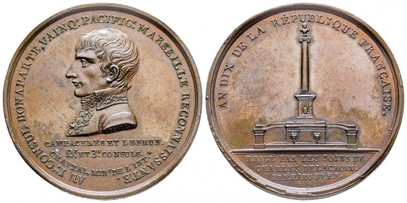 Médaille en bronze, Consulat, An 10 (1802), par Poize. Fontaine Bonaparte à Mars...