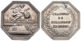 Jeton Octagonal, Chambre de Commerce de Rouen, 1802, par Tiolier, AG 17.71 g. 33.4mm. 
Ref : Bramsen 250. Julius 1133. TNR 93.7
Superbe